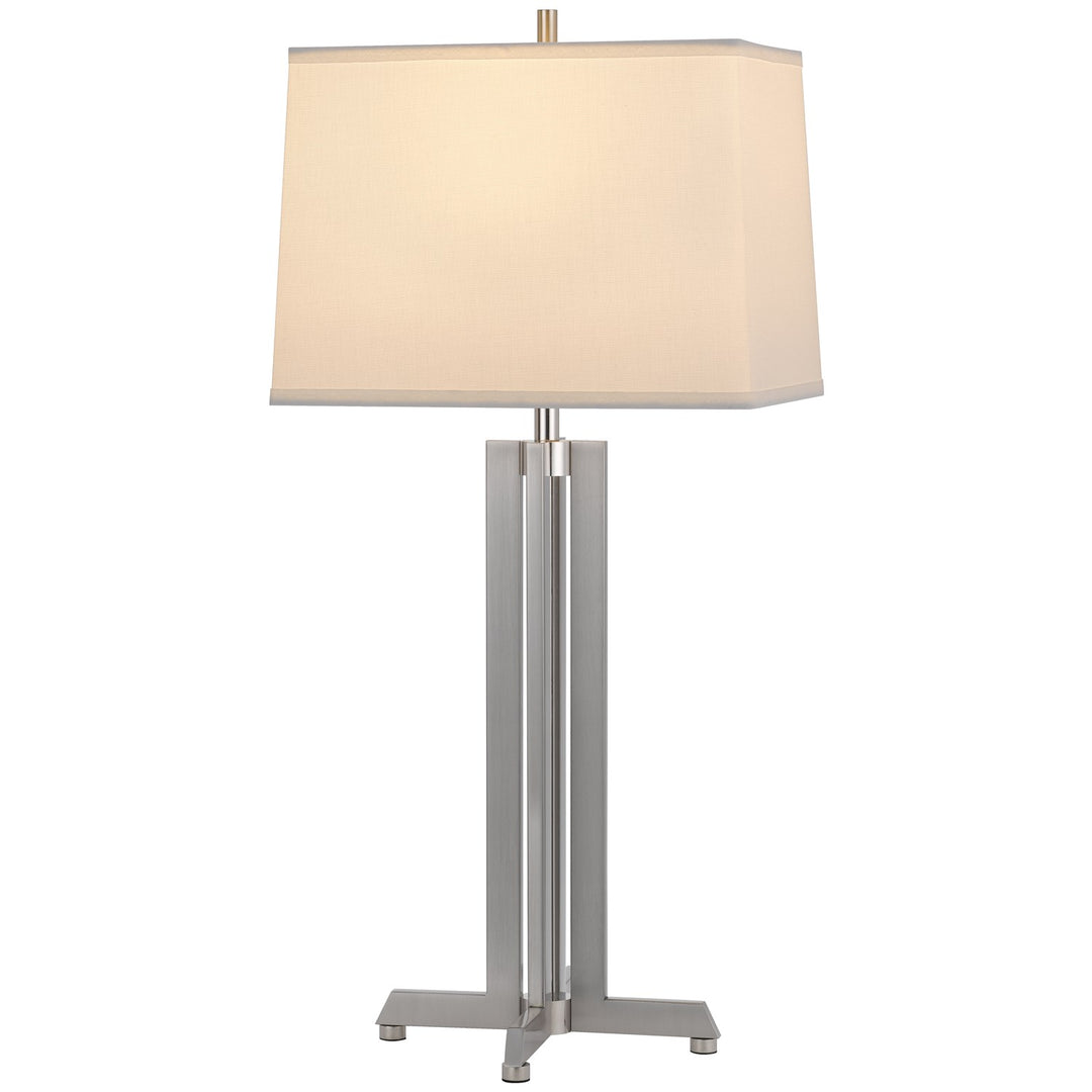 100W  Metal Table Lamp With Rectangular Hardback Fabric Shade