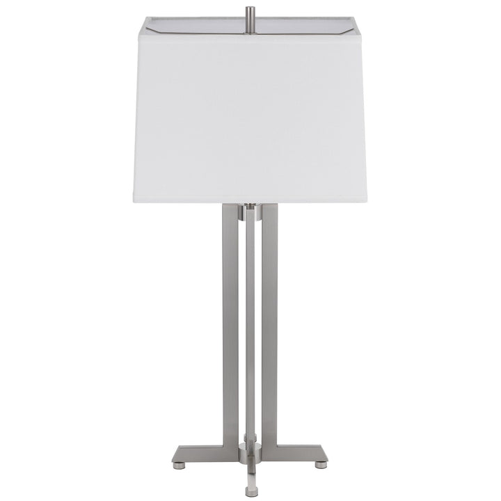 100W  Metal Table Lamp With Rectangular Hardback Fabric Shade