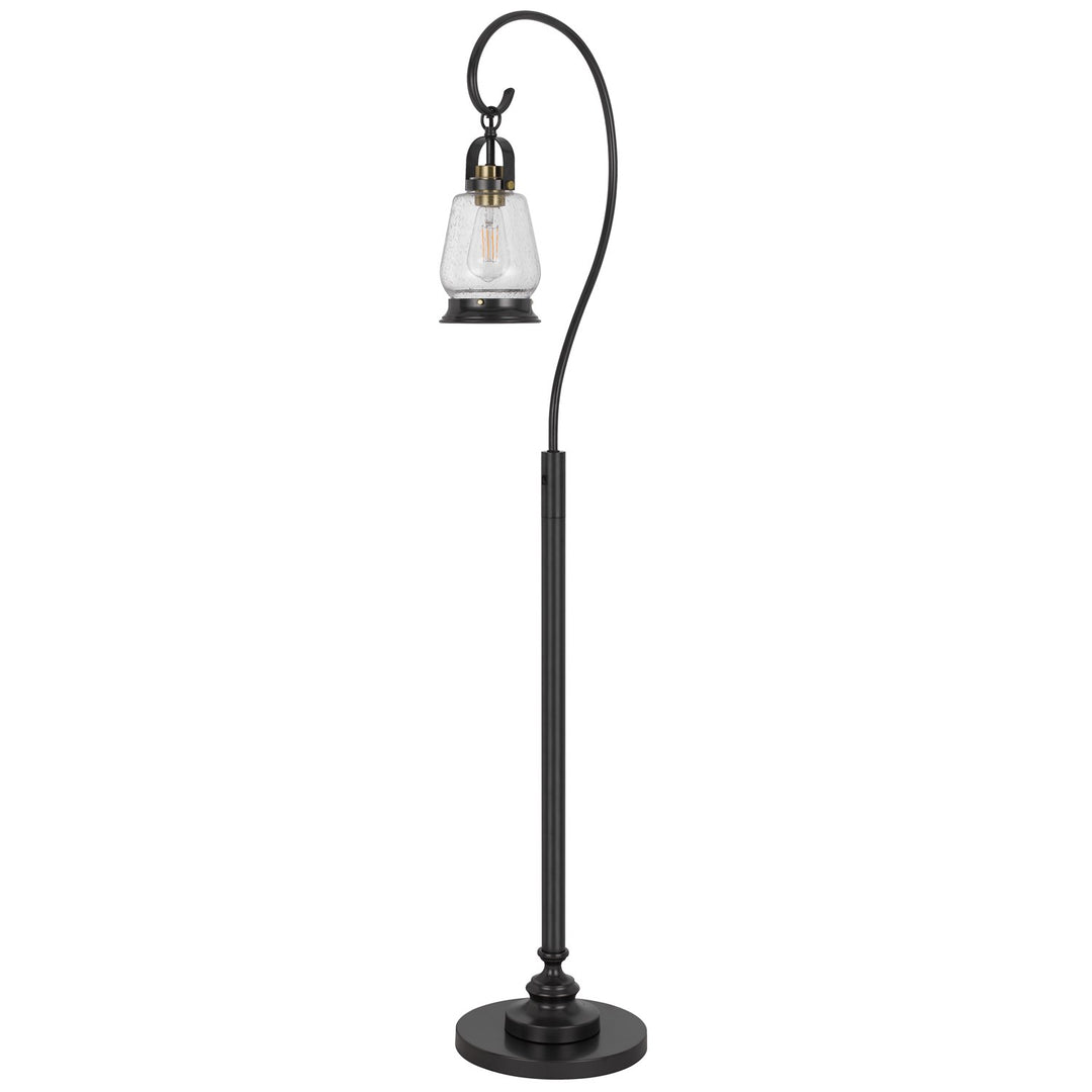 60W Terni Floor Lamp With Bubbled Glass And Rocker Switch On Pole