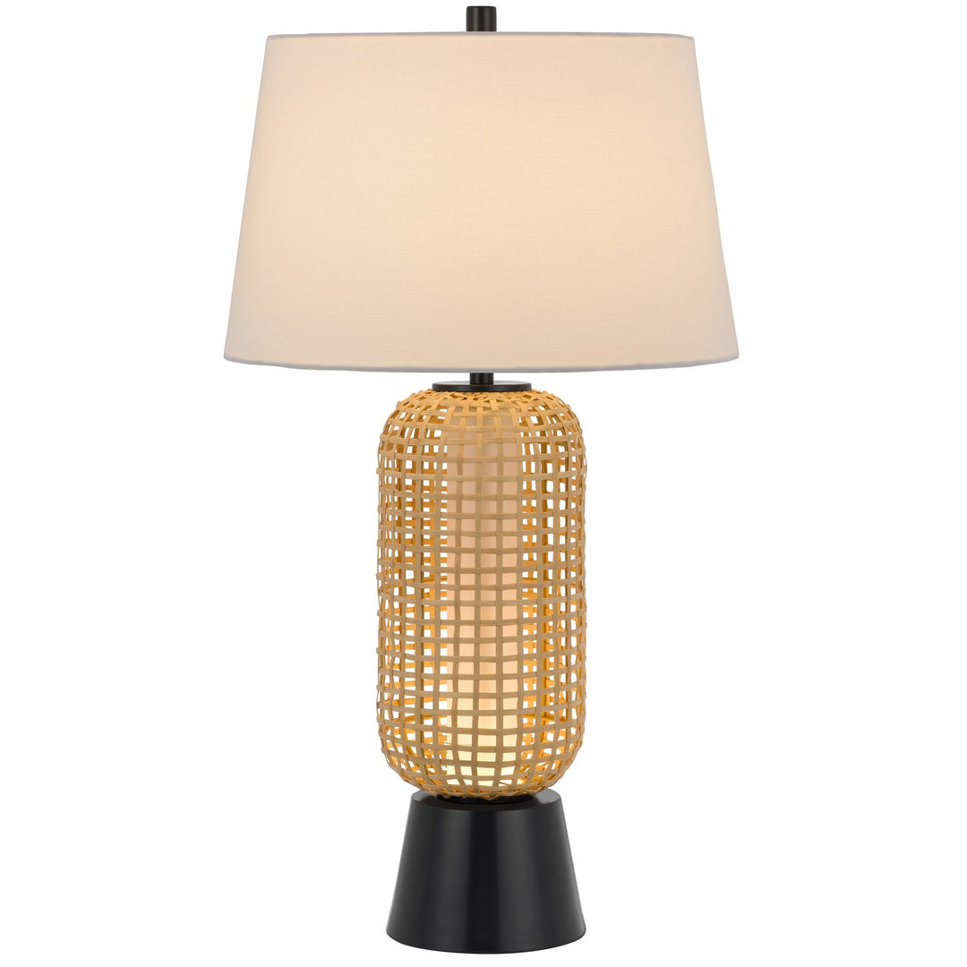 100W  Table Lamp With 2W Led Night Light And Hardback Fabric Shade