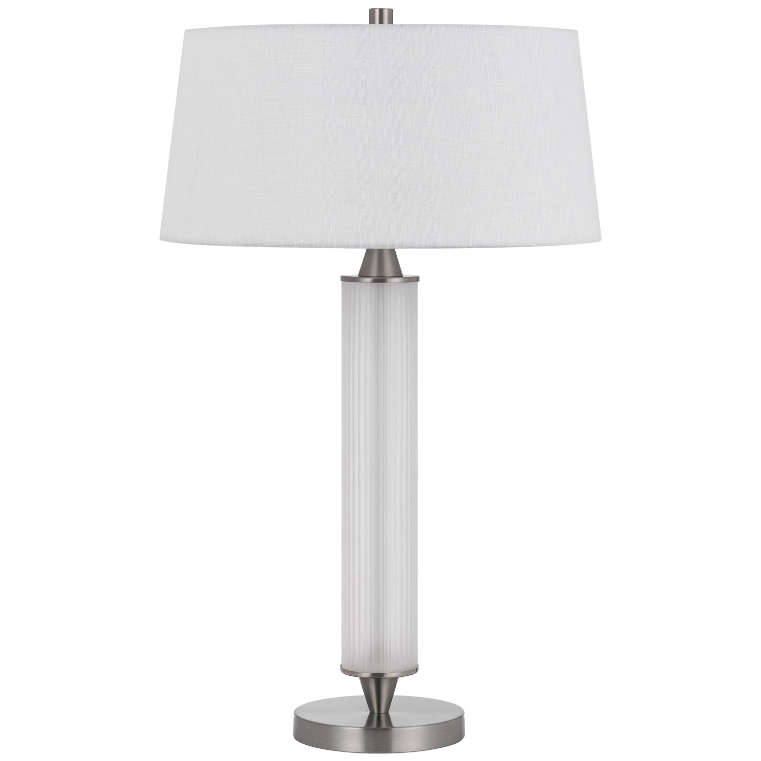 100W  Glass Table Lamp With 2W Led Night Light And Hardback Fabric Shade by CAL Lighting
