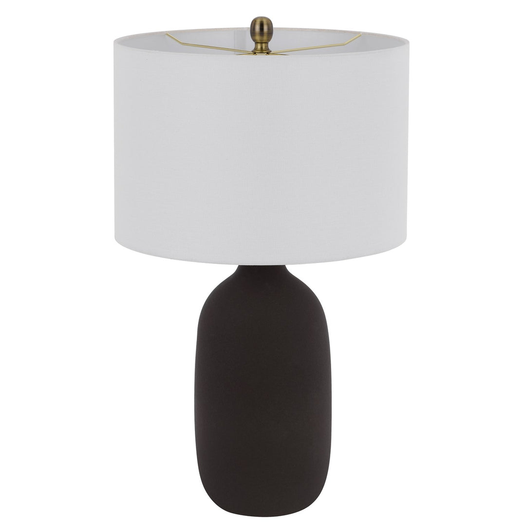 150W 3 Way  Ceramic Table Lamp With Hardback Fabric Shade