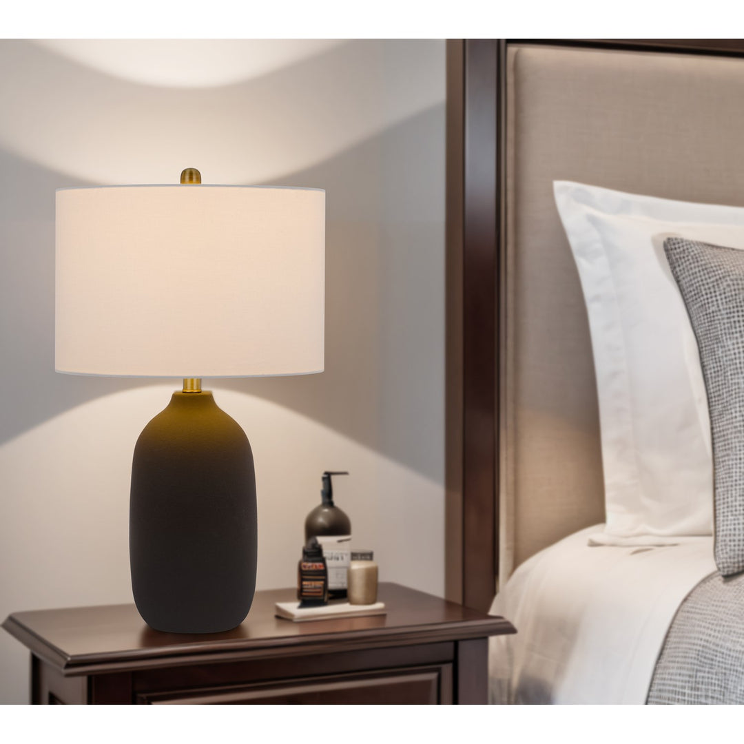 150W 3 Way  Ceramic Table Lamp With Hardback Fabric Shade