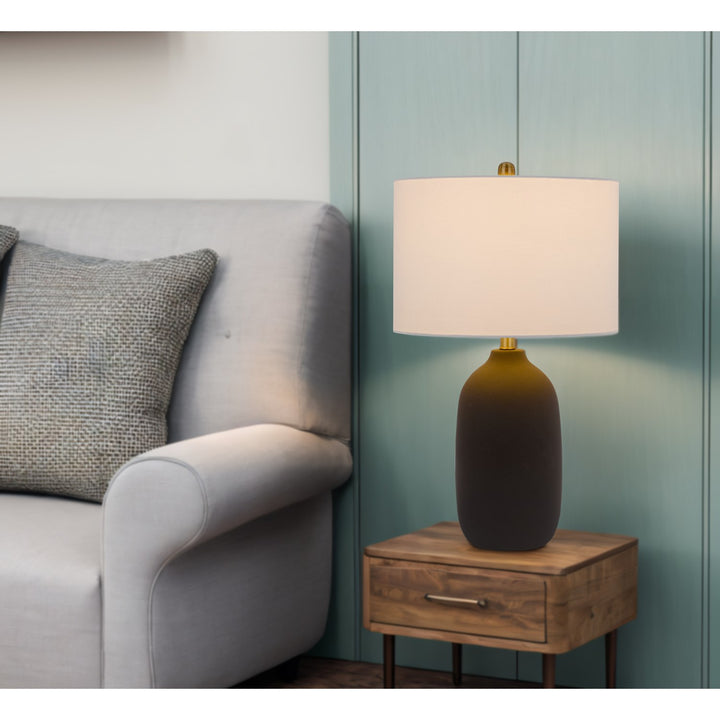 150W 3 Way  Ceramic Table Lamp With Hardback Fabric Shade