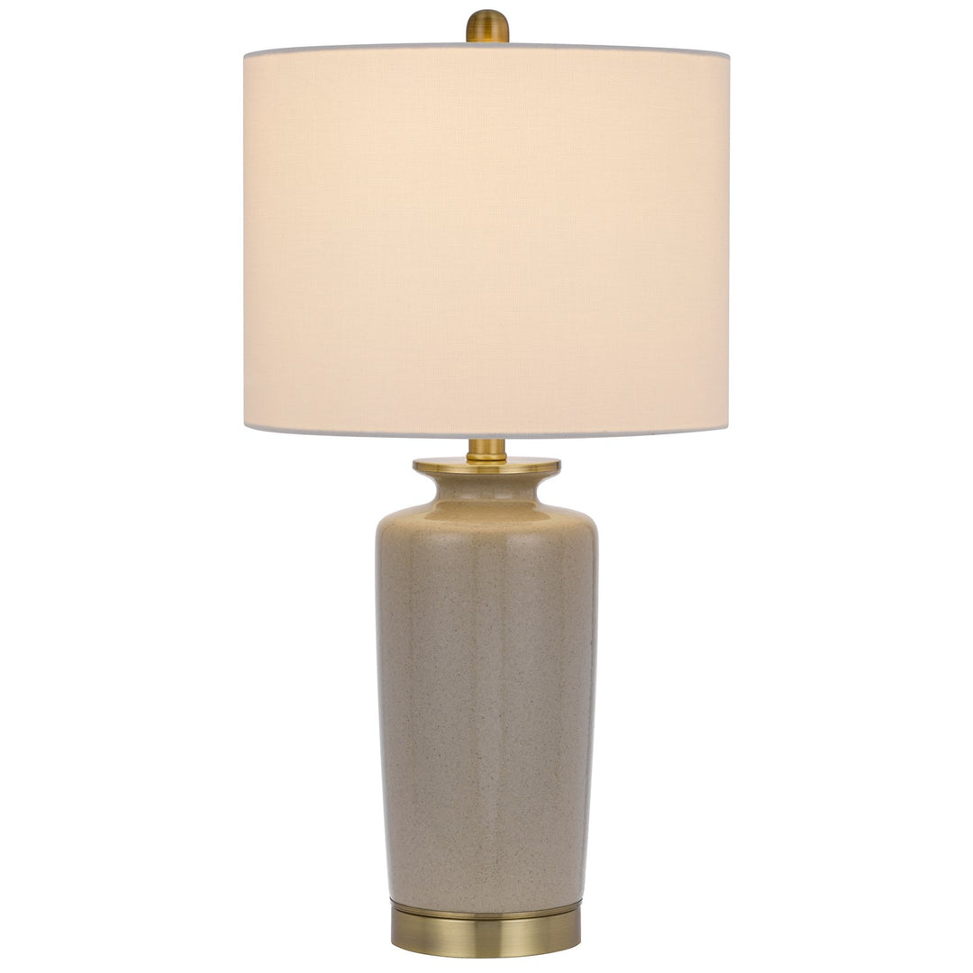 150W 3 Way  Ceramic Table Lamp With Hardback Fabric Shade