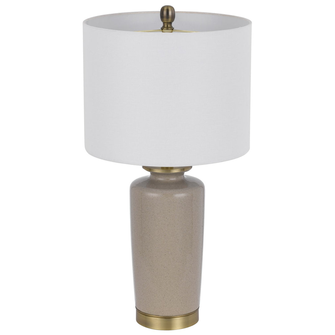 150W 3 Way  Ceramic Table Lamp With Hardback Fabric Shade