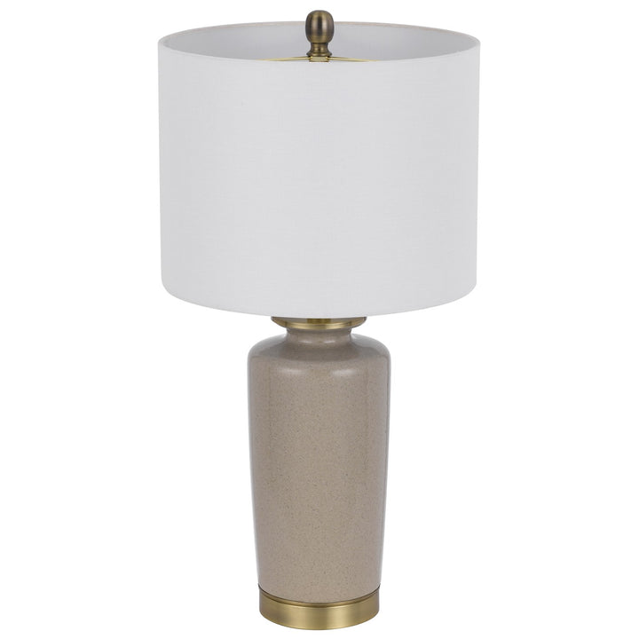 150W 3 Way  Ceramic Table Lamp With Hardback Fabric Shade