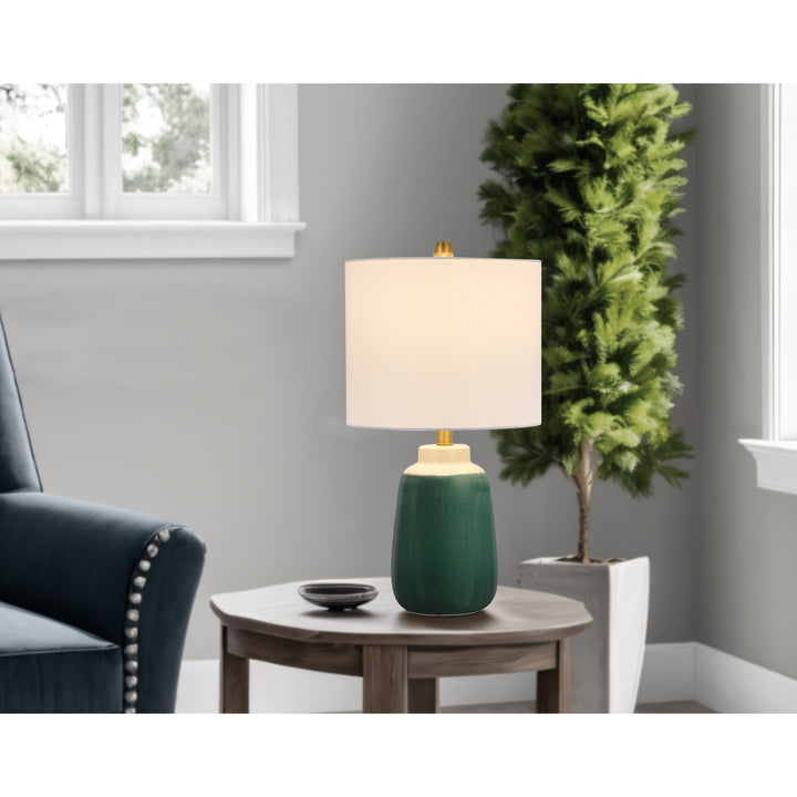 100W Crotone Ceramic Table Lamp With Hardback Fabric Shade