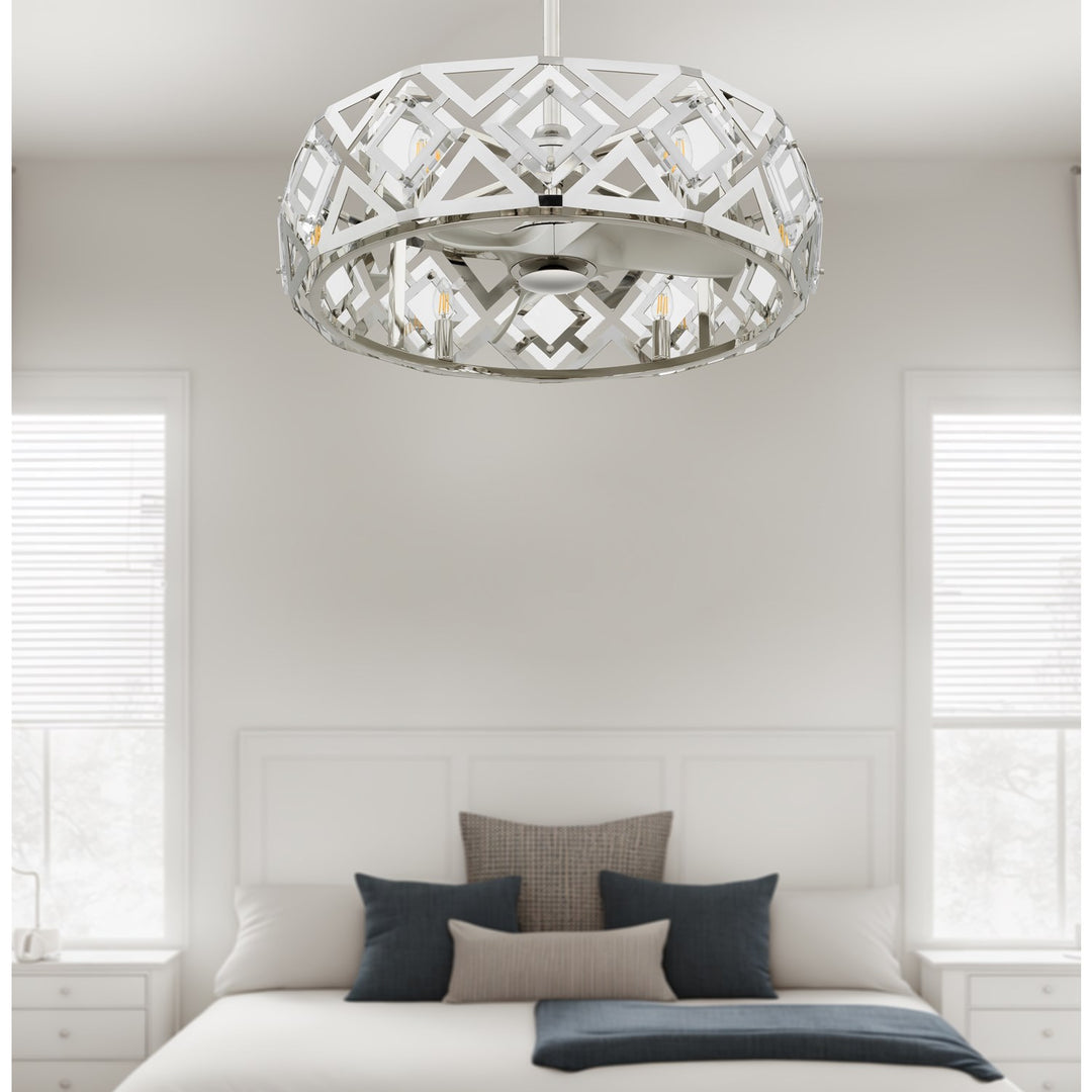 Remote Controlled Dimmable 8W Led E12 Ultra Quiet Fan Light