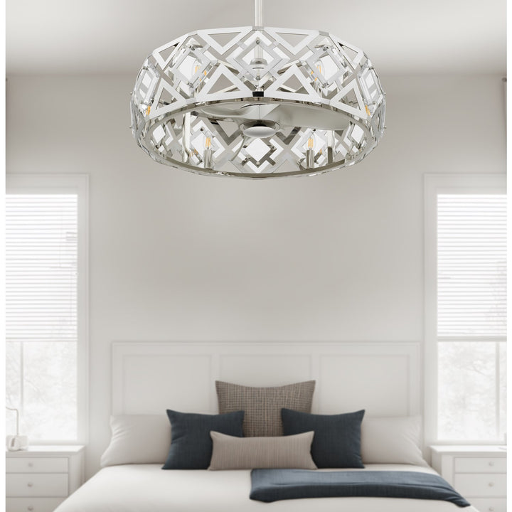 Remote Controlled Dimmable 8W Led E12 Ultra Quiet Fan Light