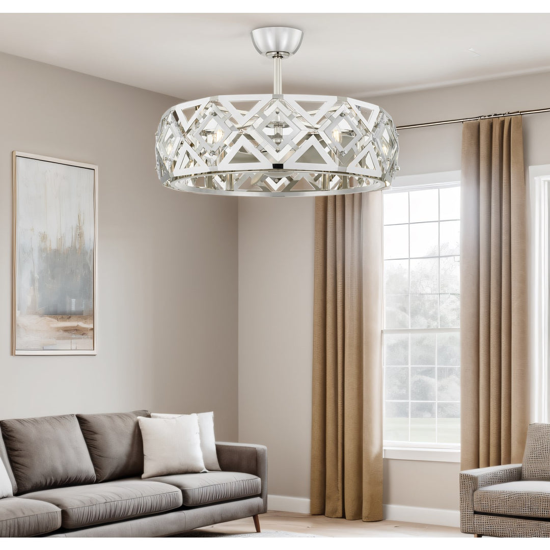Remote Controlled Dimmable 8W Led E12 Ultra Quiet Fan Light
