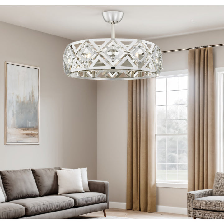 Remote Controlled Dimmable 8W Led E12 Ultra Quiet Fan Light