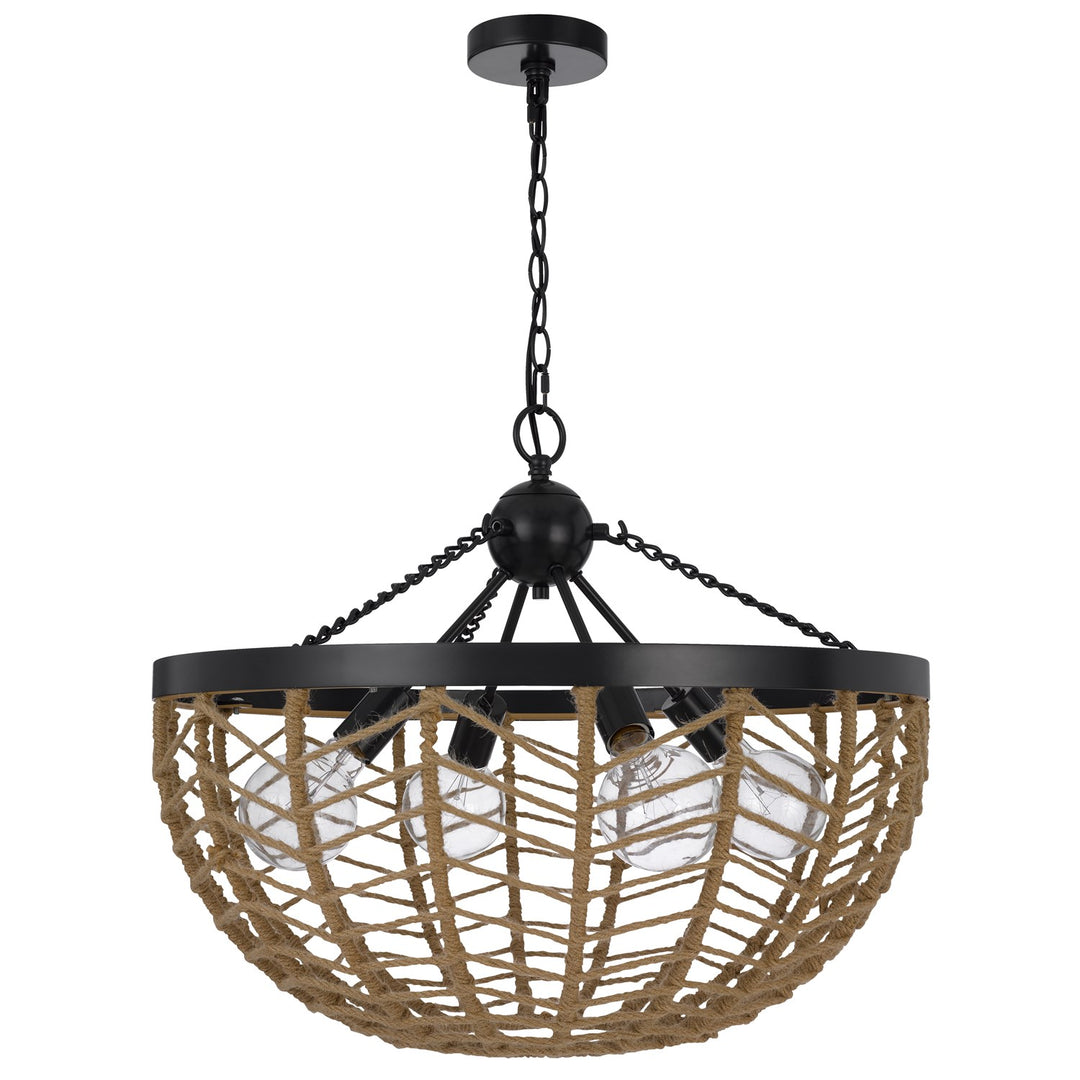 4 Light 20.375" Height Black Metal Pendant by CAL Lighting