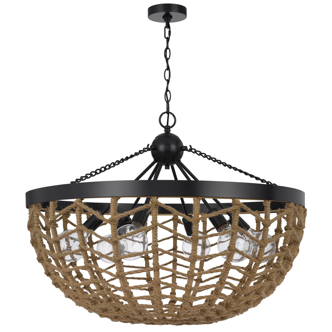 6 Light 24" Height Black Metal Pendant by CAL Lighting