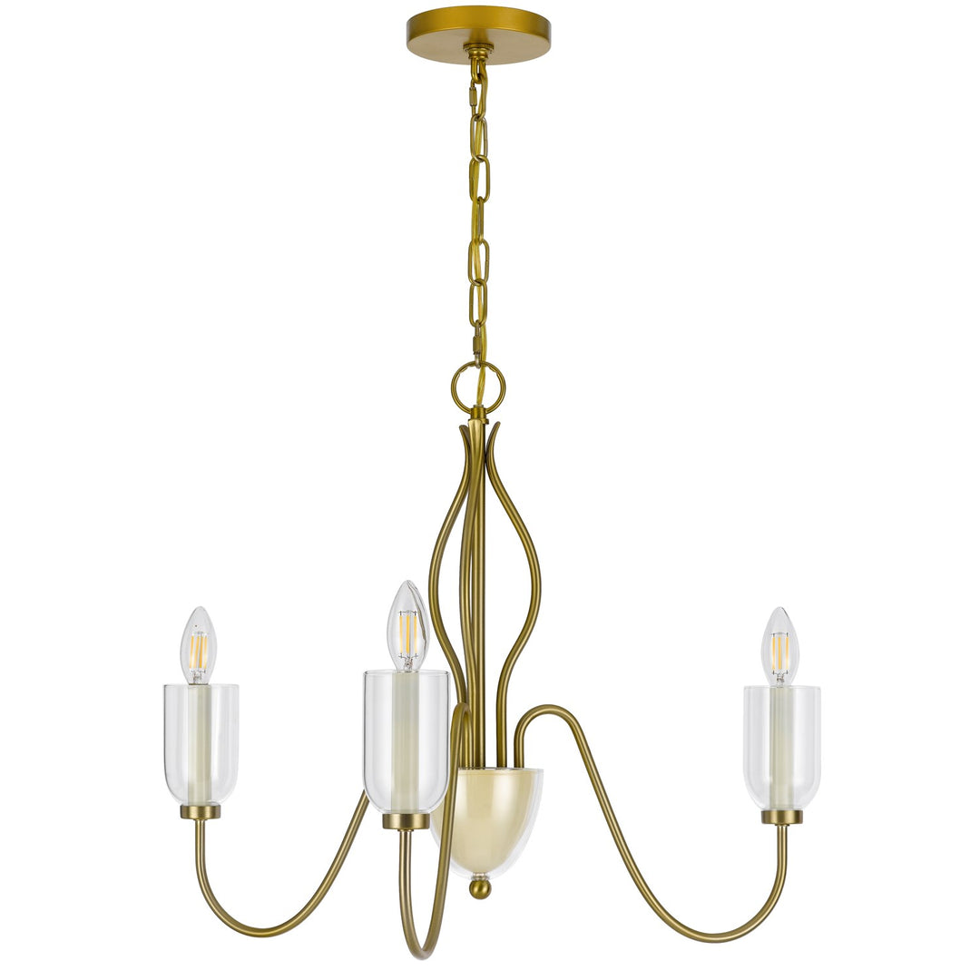 60W X 3  Metal Chandelier With Glass Shade