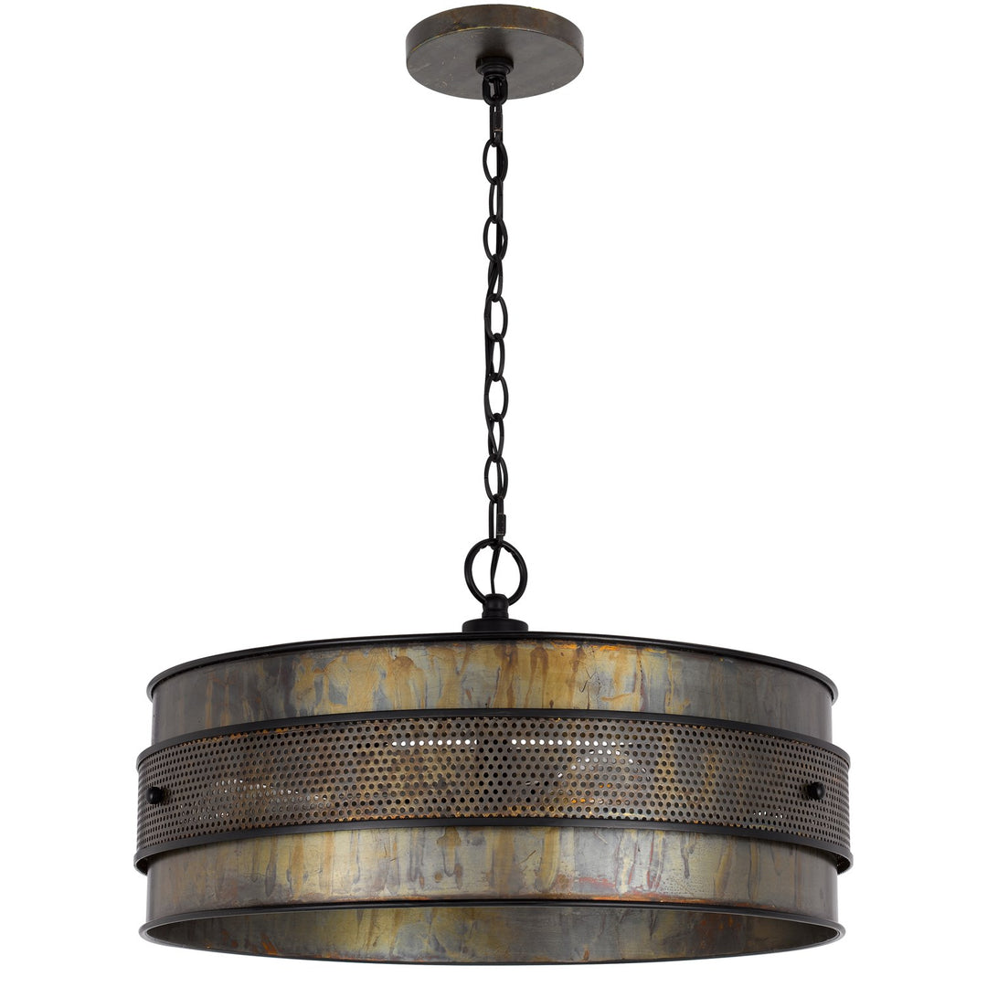 60W X 3  Metal Drum Chandelier by CAL Lighting
