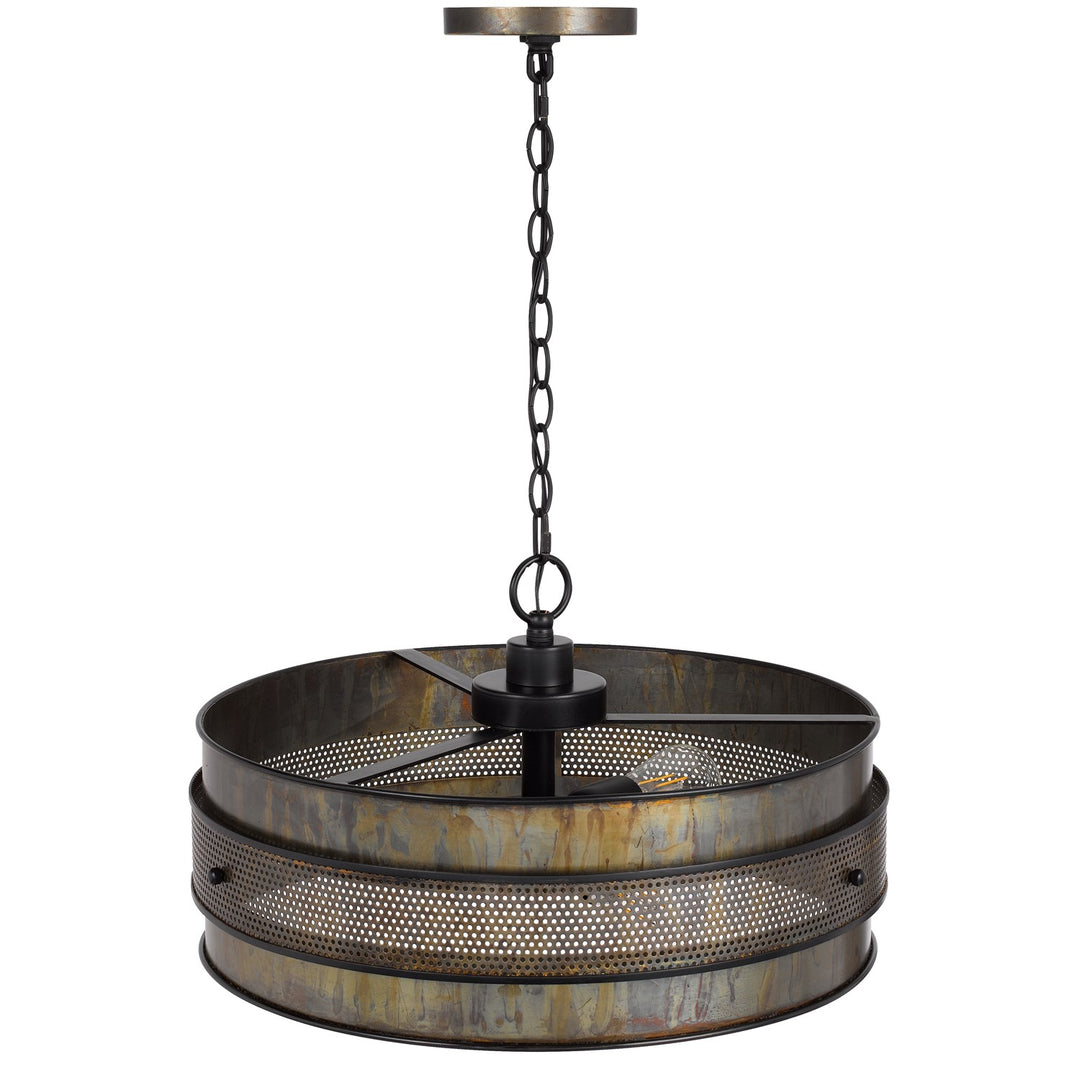 60W X 3  Metal Drum Chandelier