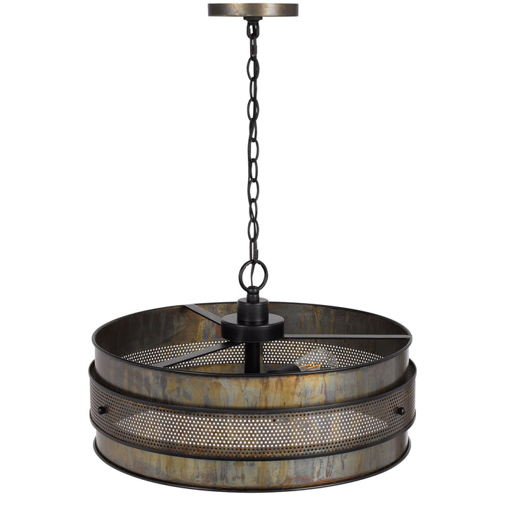 60W X 3  Metal Drum Chandelier