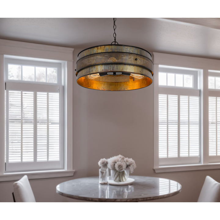 60W X 3  Metal Drum Chandelier