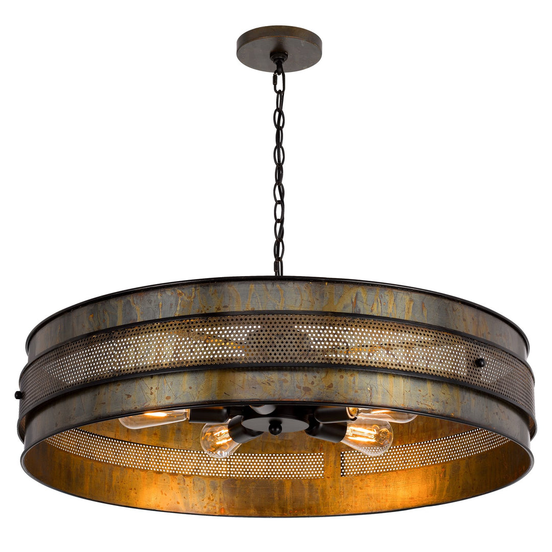 60W X 5  Metal Drum Chandelier