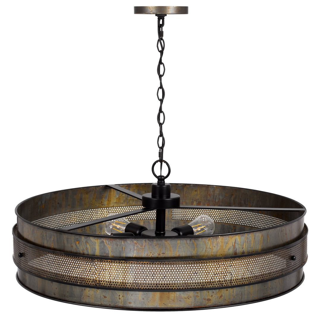 60W X 5  Metal Drum Chandelier