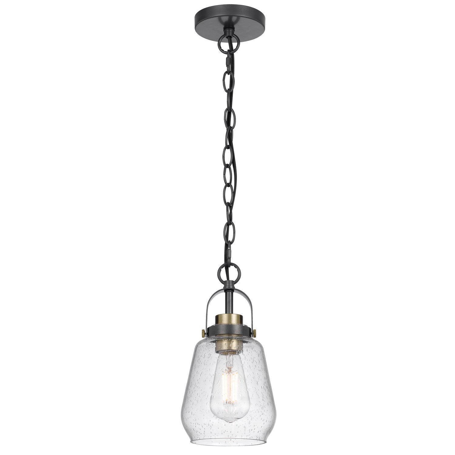 60W  Metal Pendant Light With Glass Shade