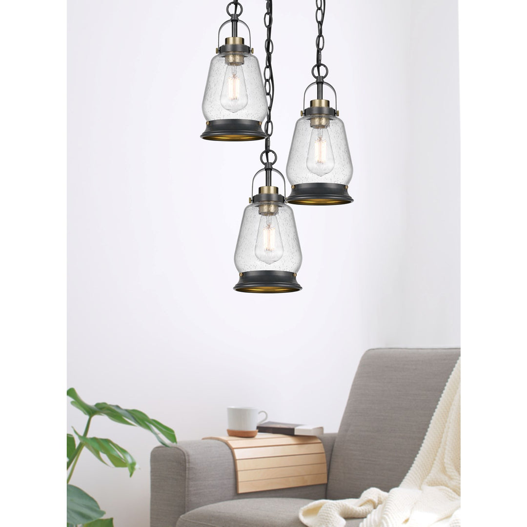 60W  Metal Pendant Light With Glass Shade