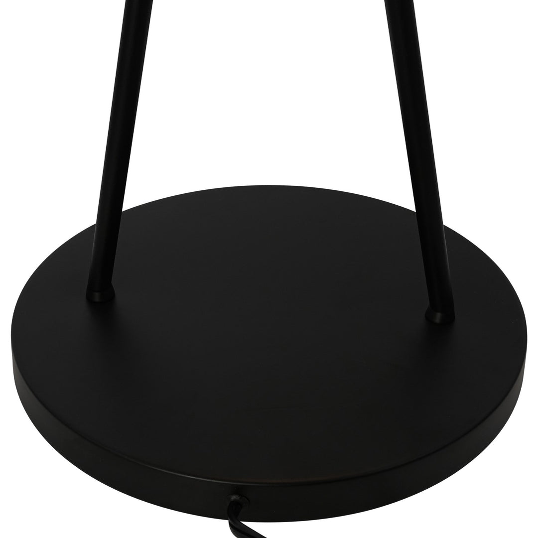 6 Light Floor Lamp, Black, Brushed Brass