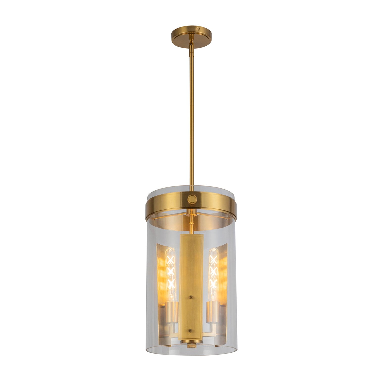 3 Light Pendant, Brushed Brass by Artcraft