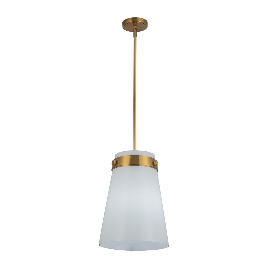 1 Light Pendant 12", Brushed Brass