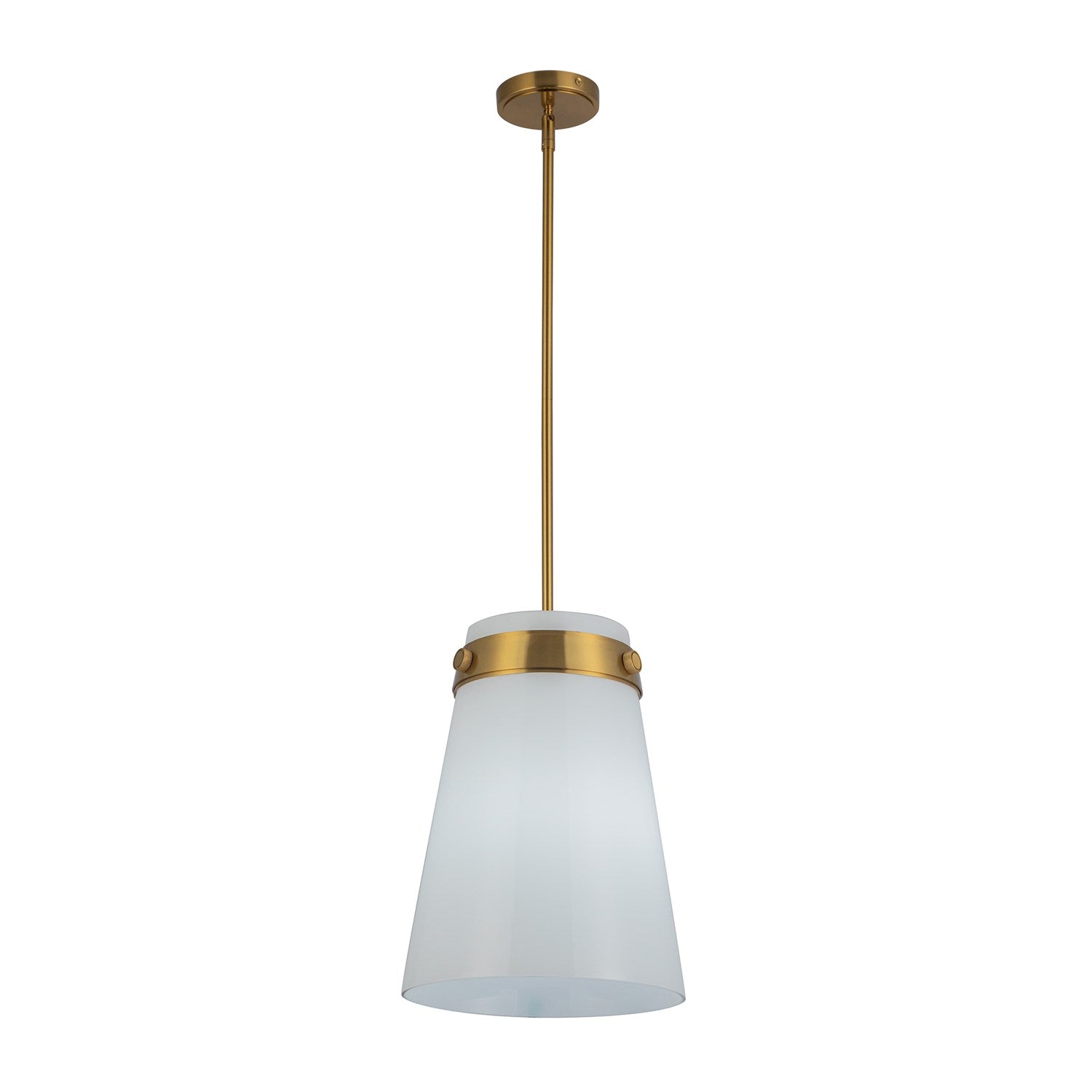 1 Light Pendant 12", Brushed Brass