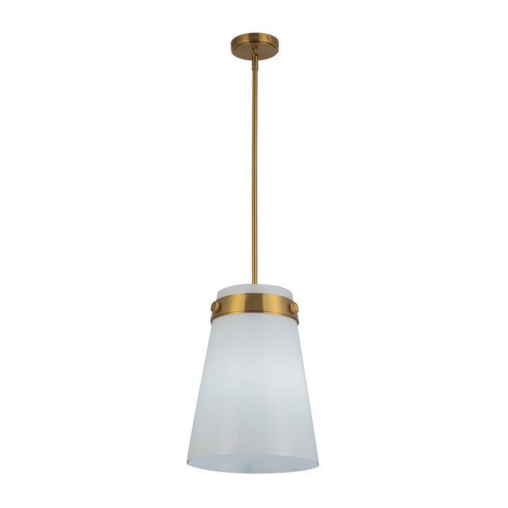 1 Light Pendant 12", Brushed Brass