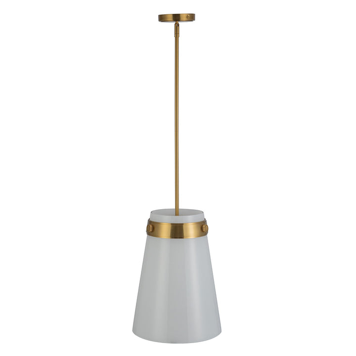 1 Light Pendant 12", Brushed Brass