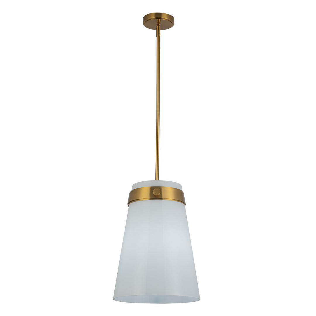1 Light Pendant 12", Brushed Brass