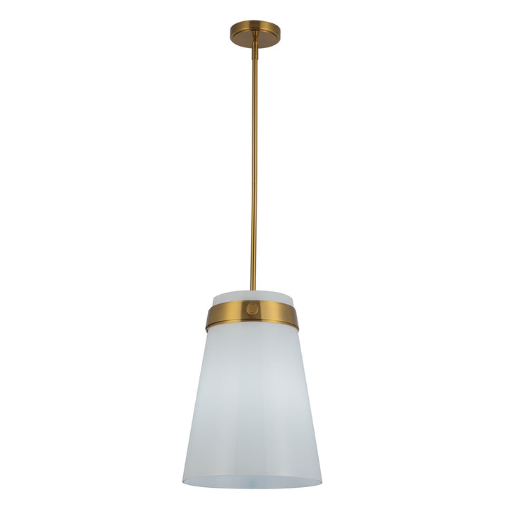 1 Light Pendant 12", Brushed Brass