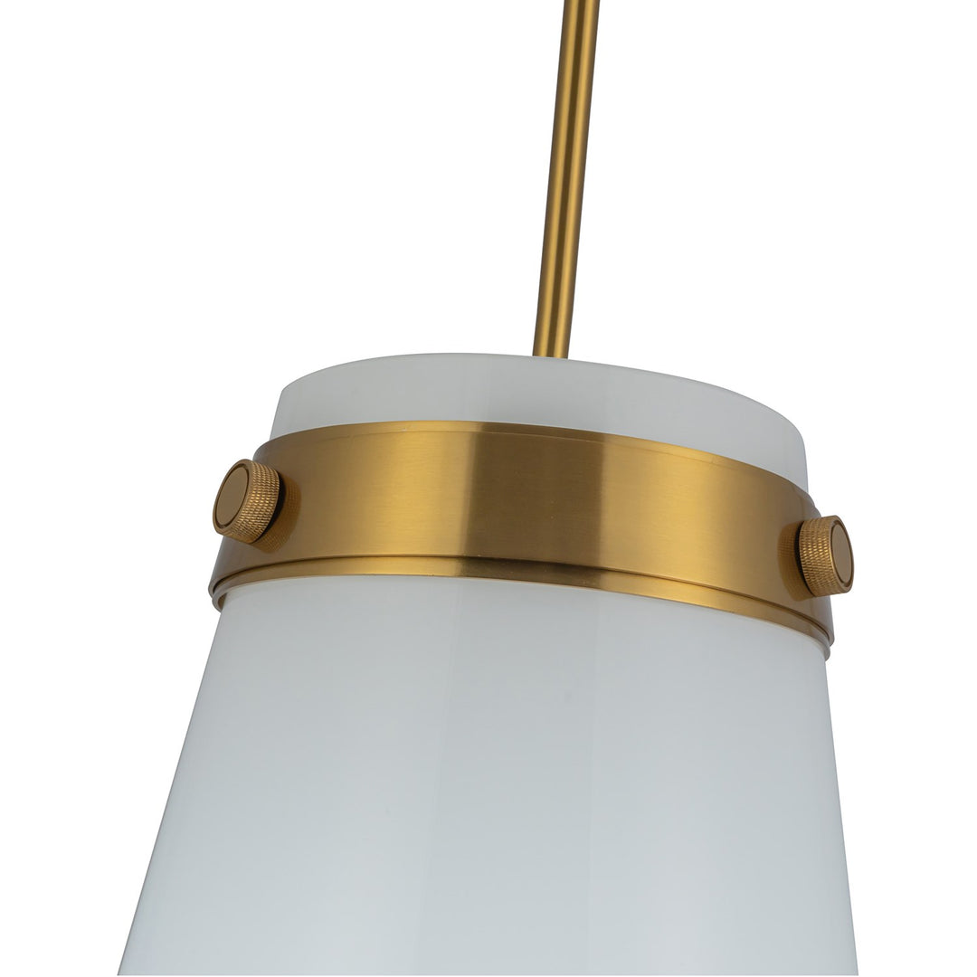 1 Light Pendant 12", Brushed Brass