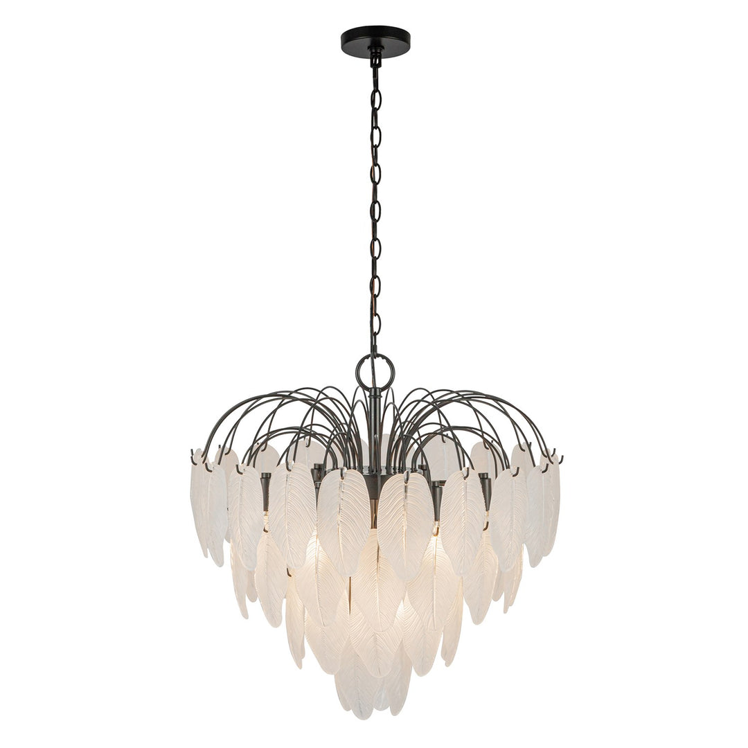 10 Light Chandelier, Black