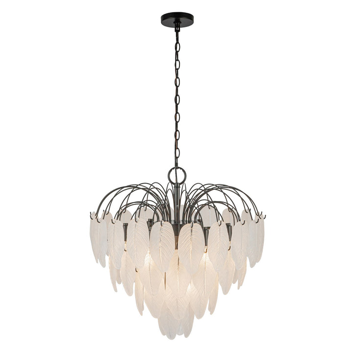 10 Light Chandelier, Black
