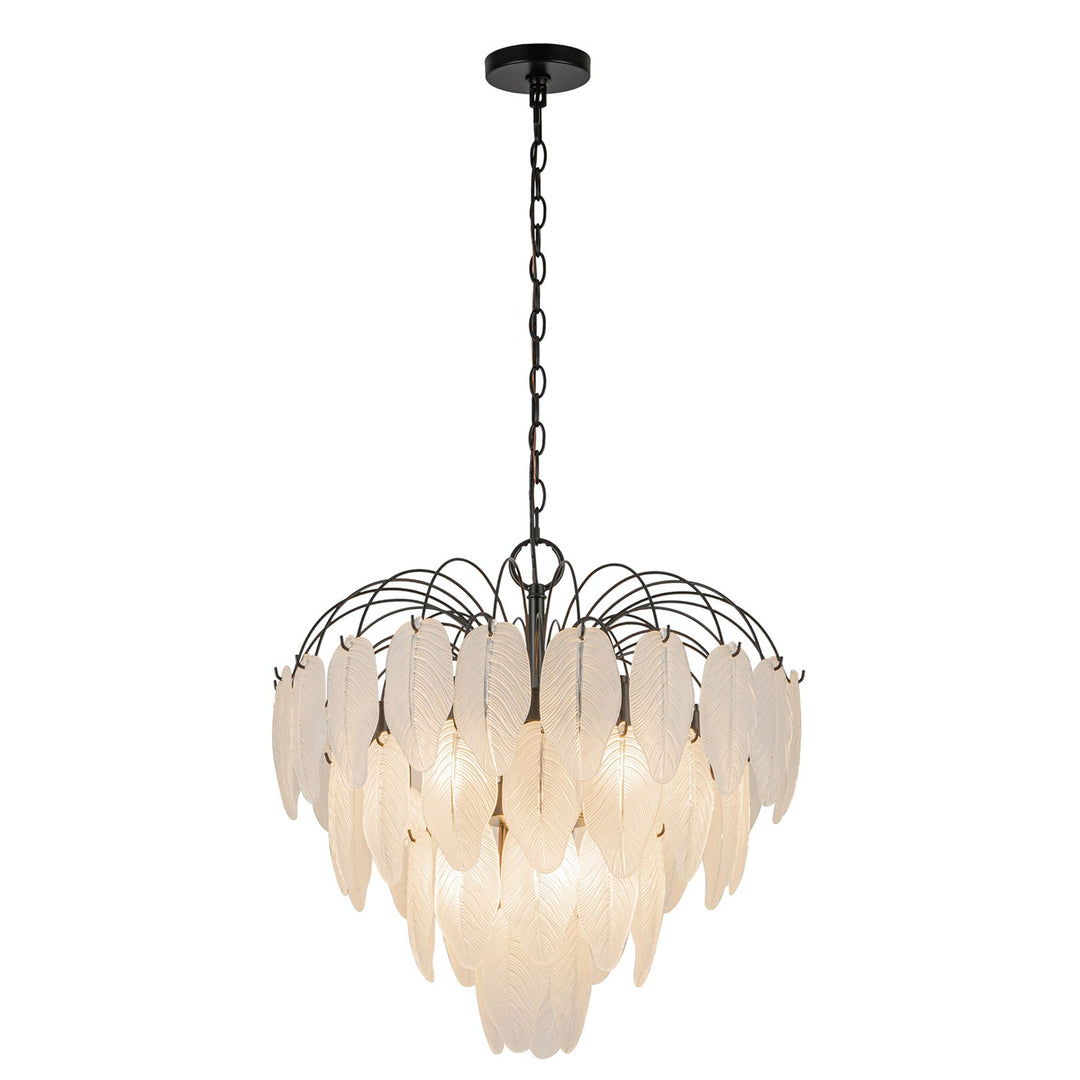 10 Light Chandelier, Black