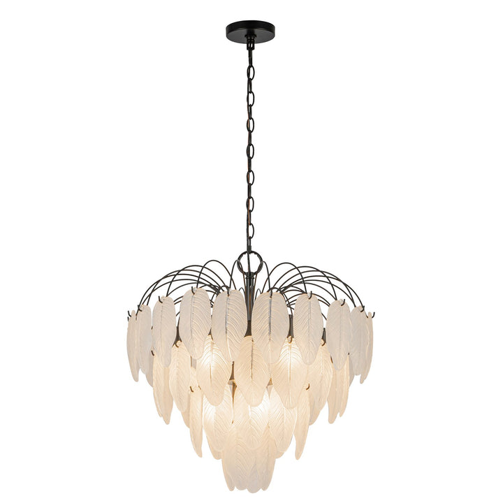10 Light Chandelier, Black