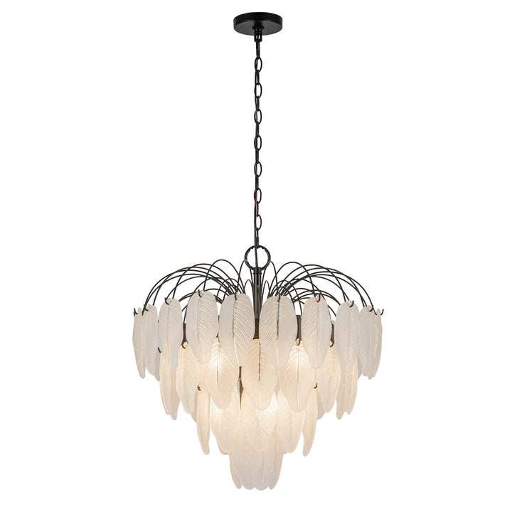 10 Light Chandelier, Black