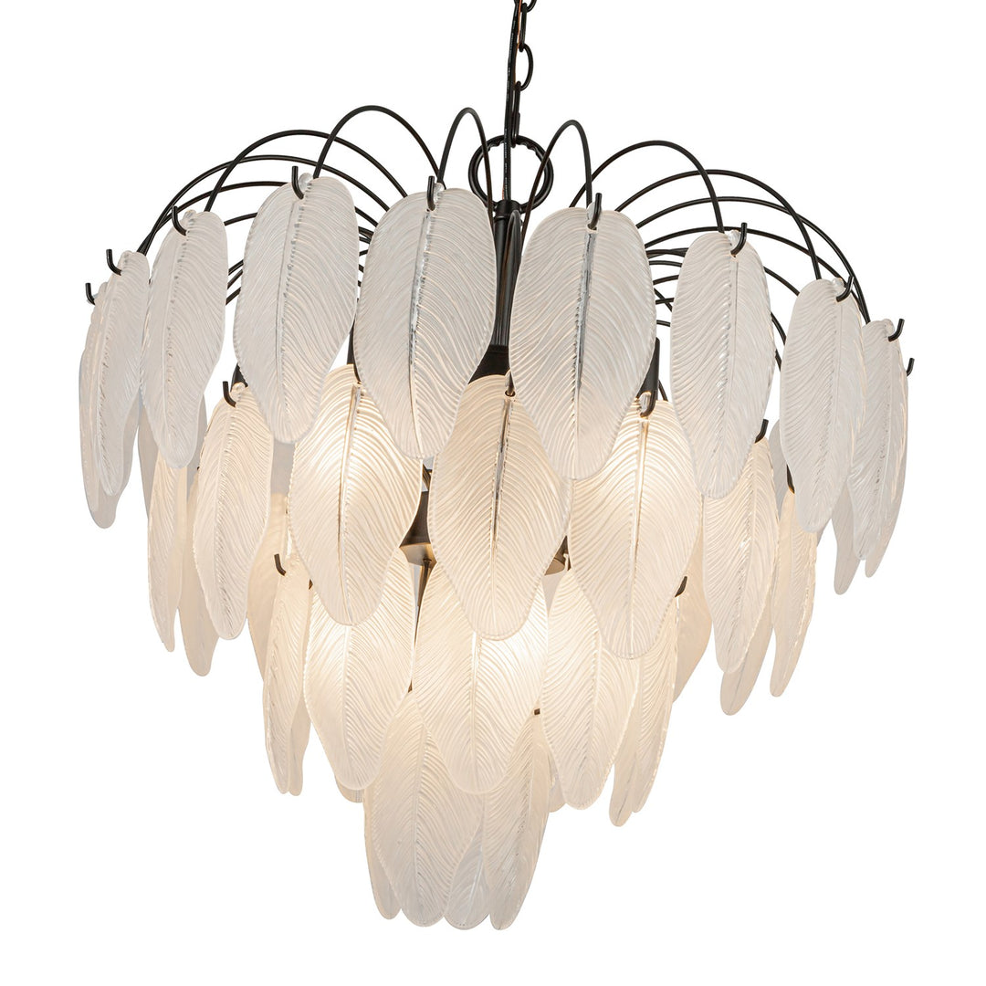 10 Light Chandelier, Black