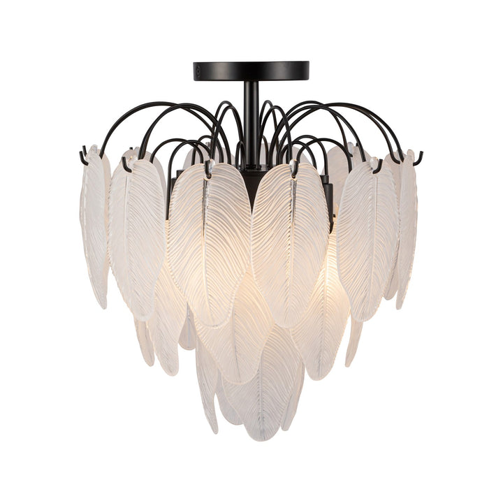 4 Light Semi Flush Mount, Black by Artcraft