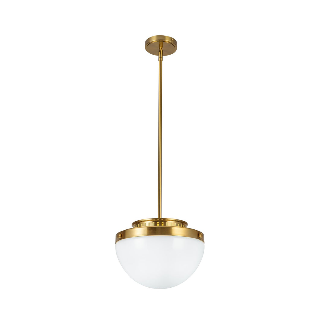 1 Light Pendant 12", Brushed Brass