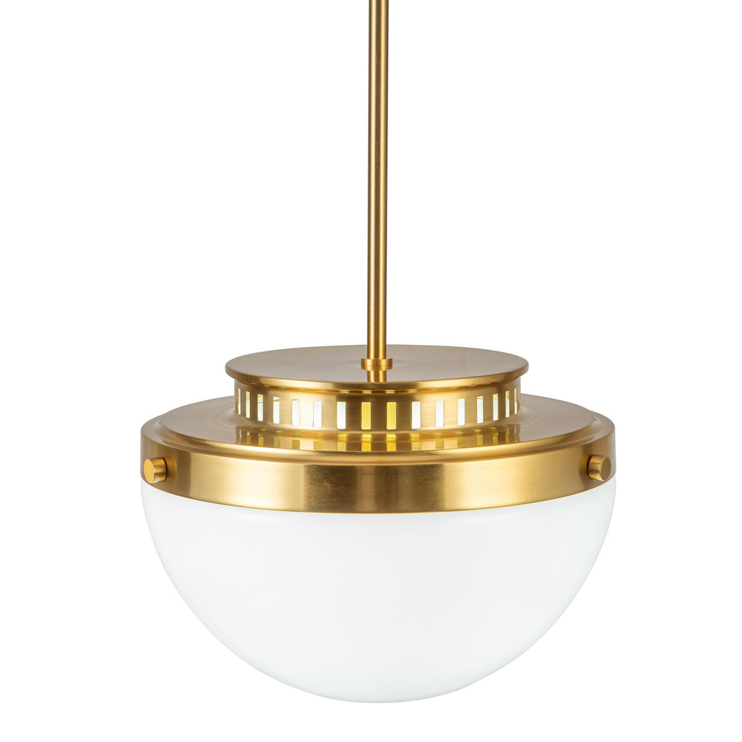 1 Light Pendant 12", Brushed Brass