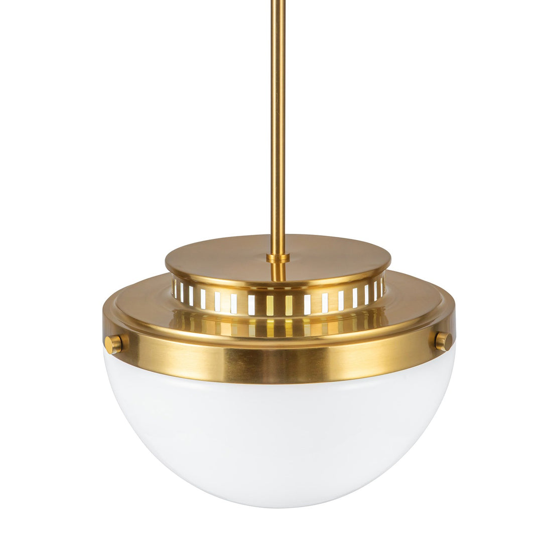 1 Light Pendant 12", Brushed Brass