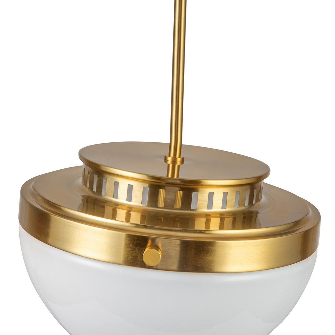1 Light Pendant 12", Brushed Brass