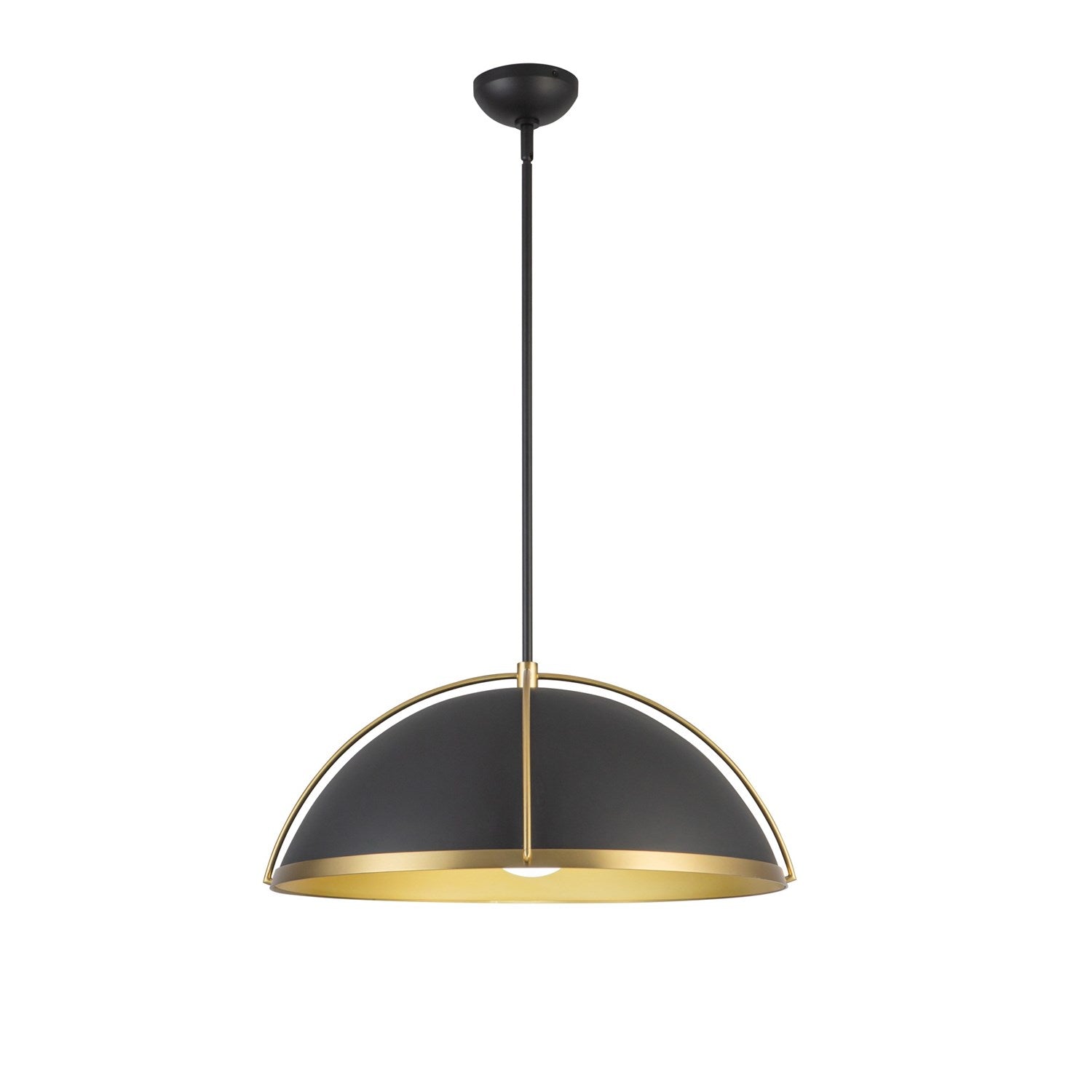 1 Light Pendant 17.6", Black, Brushed Brass by Artcraft