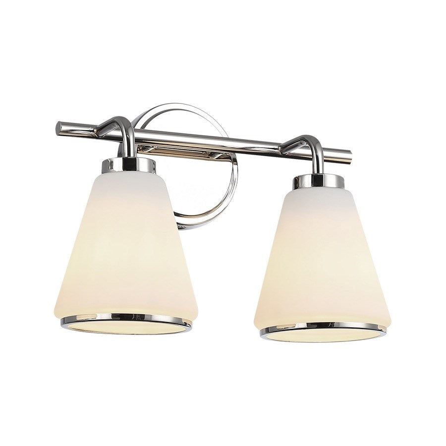 2 Light Bathroom Vanity, Polished Nickel by Artcraft