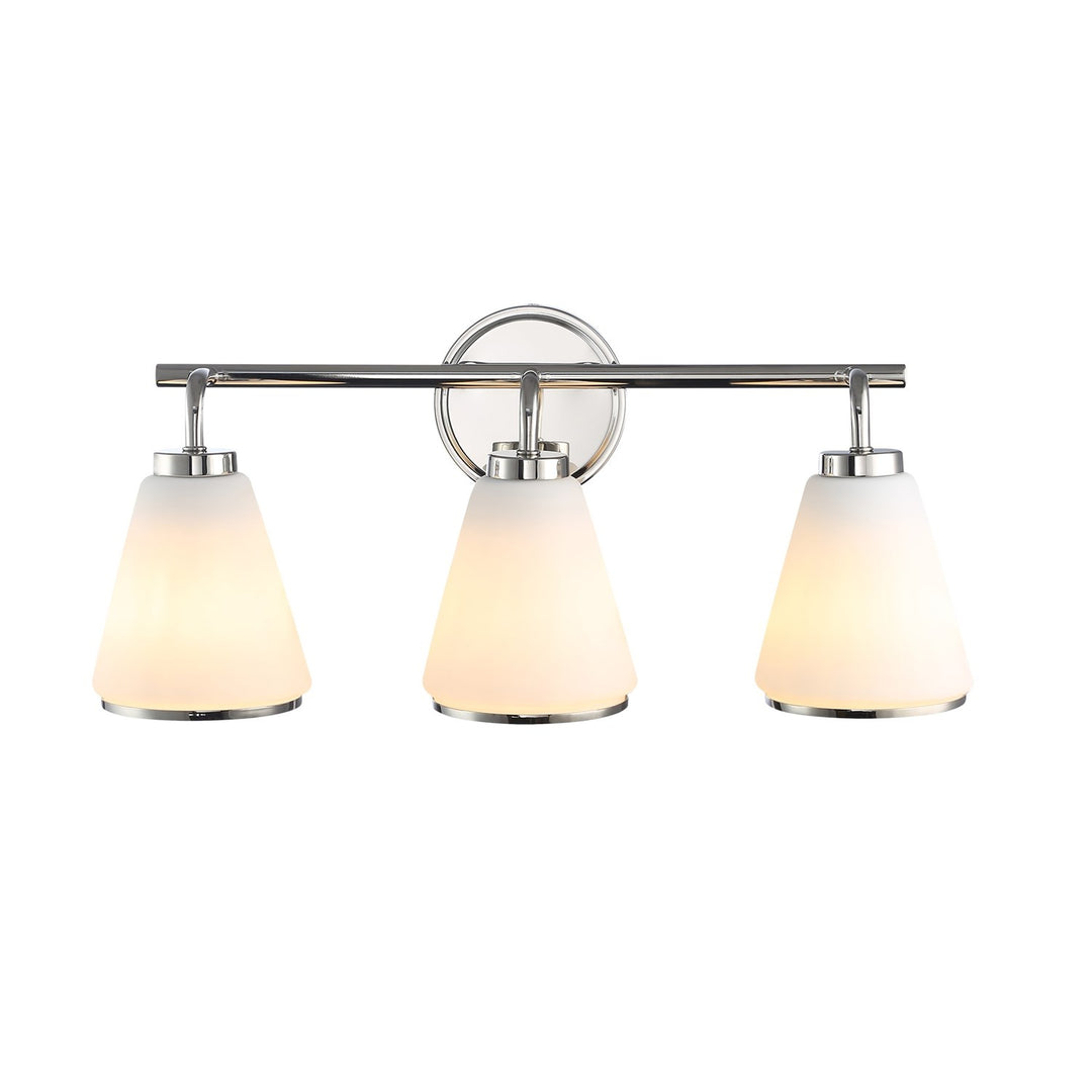 3 Light Bathroom Vanity, Polished Nickel
